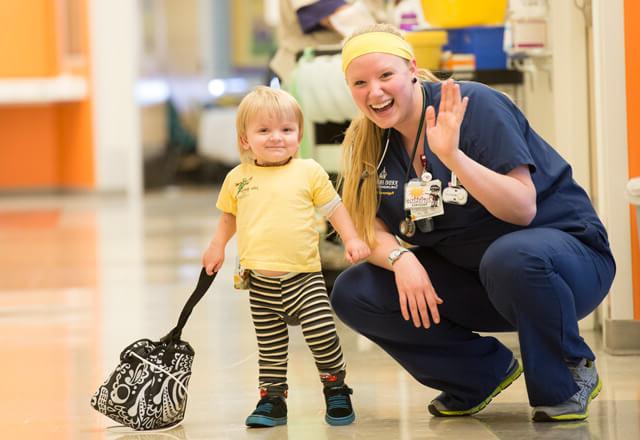 medical staff with child